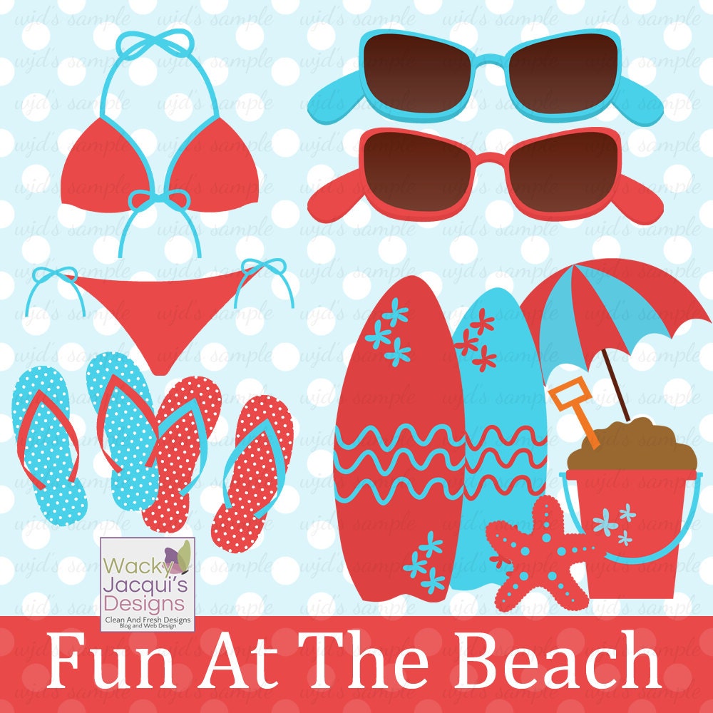 Instand Download Fun At The Beach Clip Art