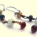 Dangle Beaded Earrings Blue Green Oxblood Red Agates Rustic Elegant Earrings