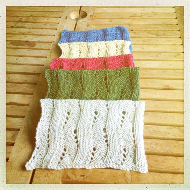 Knitted Lace Scarf, 5 colors, merino wool, hand dyed yarn, handmade