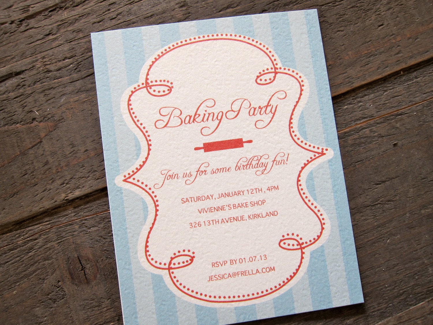 Printable Birthday Invitation: Baking Party