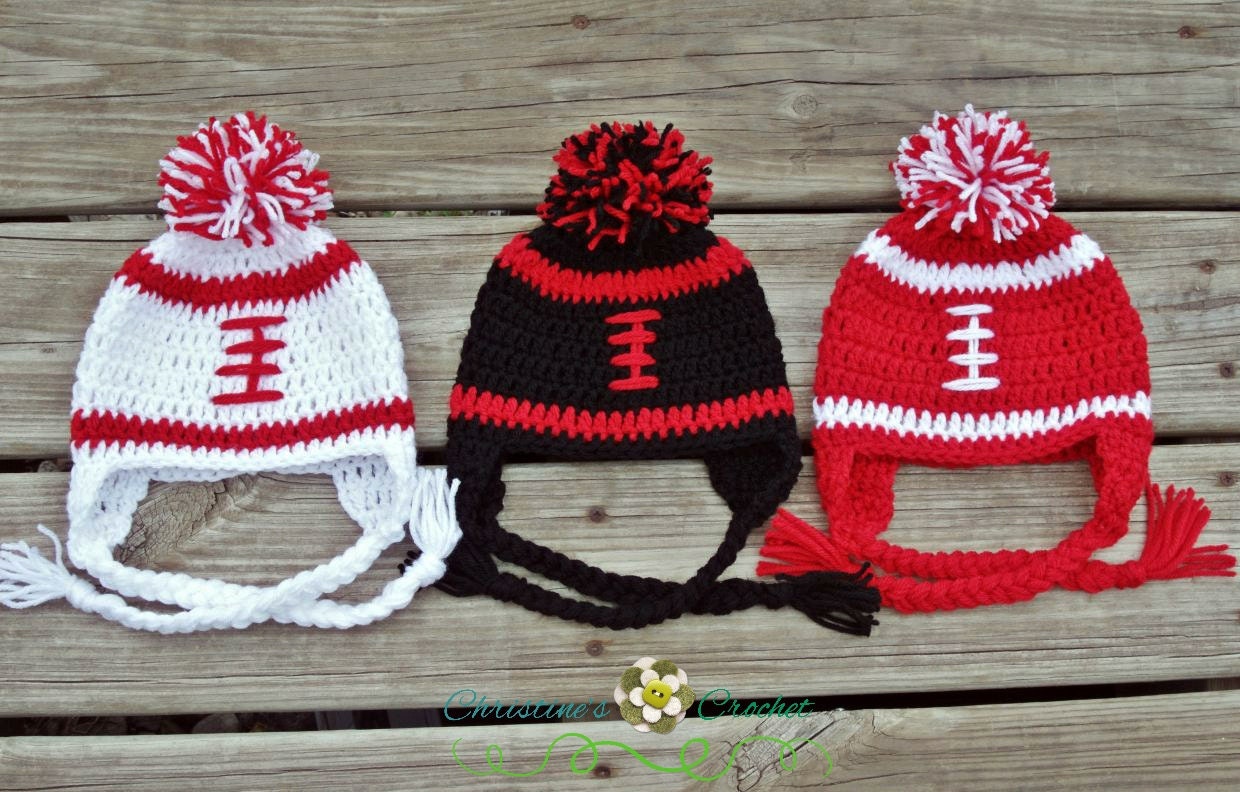 Child/Adult - Husker Football Beanie w/ Pom & Braids