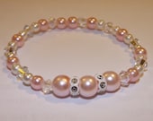 Swarovski Crystal Baby Bracelet Pearl Christening Bracelet Wedding Jewelry Christening Flower Girl