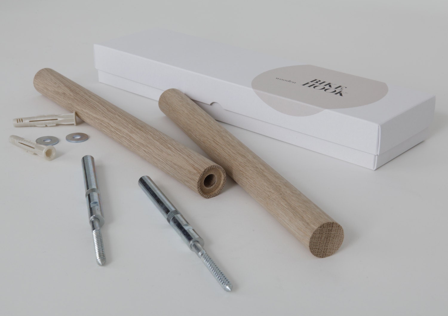 wooden bike hook, minimal and simple