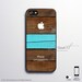 iPhone 5 case, iPhone 4 case, iPhone 4s case, case for iPhone 4, wood pattern mint stripe with apple logo S460