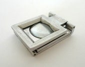 Vintage Collapsible Metal Loupe Magnifier - Aluminum, Industrial