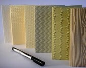 handmade embossed greeting card set, neutral colours simple birthday card thank you card thinking of you clouds wood chevron