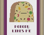 Nobody likes me: funny fruitcake cross-stitch pattern