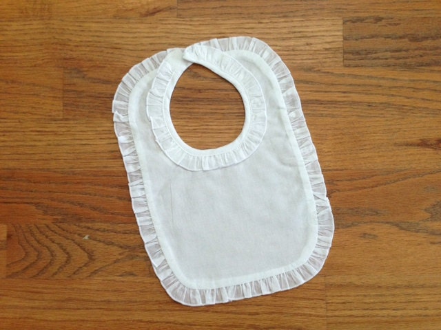 Monogrammed White Infant Bib