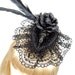 Gothic victorian fascinator in black with vegan bird skull Burlesque headdress