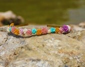 Multicolor floral hair band, Flower hair band, Floral headband