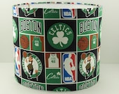 Boston Celtics Lamp Shade... Drum Lampshade... Boston Celtics Basketball Lamp Shade...Man Cave, Dorm  Room, Home Bar Fathers Day Gift