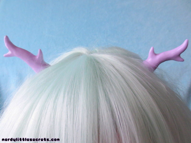 Fairy Kei Lolita Antlers Hair Clips (Lavender)