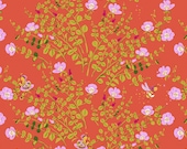 PRESALE - Briar Rose Fabric Collection - Heather Ross for Windham - Nanny Bee in Coral - Half Yard