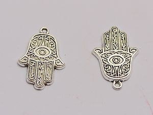 15 Tibet Silver Kabbalah Hamsa Hand Evil Eye Good Luck Charm Pendants