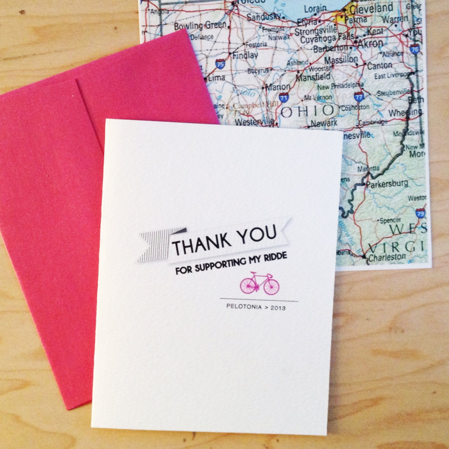 Pelotonia '13 Thank you Card - Blank Inside - Package of 10 cards