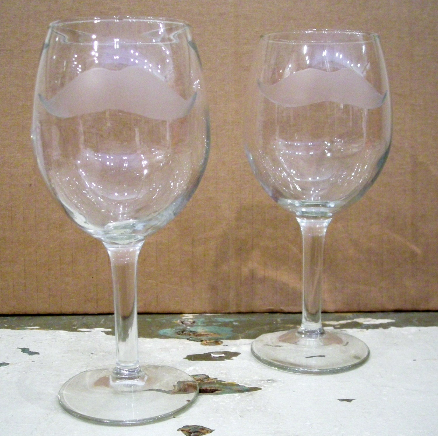 Olde Timey Classic Moustache Wine Glasses