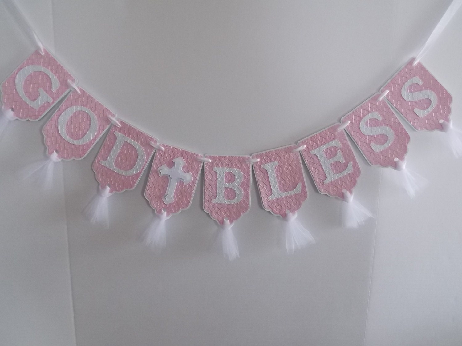 Baptism Banner Pink and White