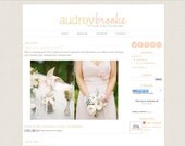 Audrey Brooke - Premade Blogger Template Design, Pink Yellow