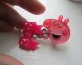 Pepper Pig Collage hair barrette great Christmas gift birthday children gift