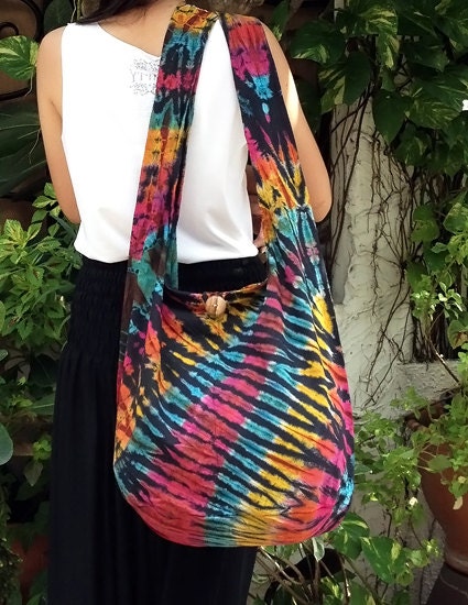 Handmade Tie Dye bag Cotton Bag Hippie bag Hobo bag Boho  bag Shoulder bag Sling bag Messenger bag Crossbody Purse