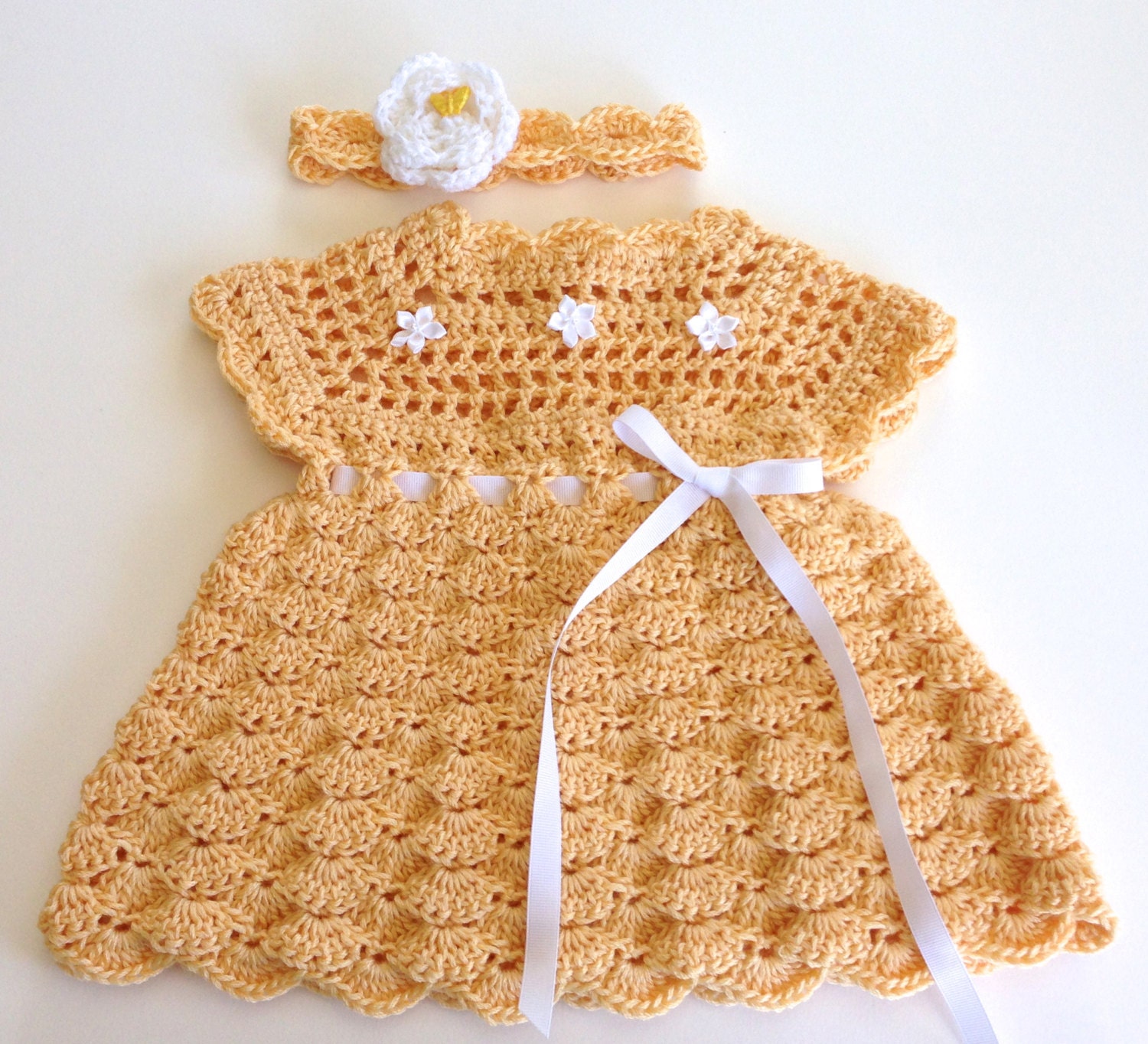 Crochet Pattern, Baby Dress & Headband, Shelly, PDF 12-109 INSTANT DOWNLOAD