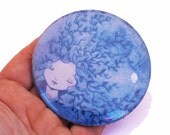 tree blue woman pocket mirror
