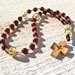 Red & Gold Anglican Rosary with Dove Cross