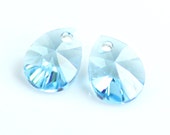 Aqua Blue Swarovski Crystal Pear Briolettes with Xilion Cut, 8mm, Qty. 65 Beads, SW-10a - CactusAvenue