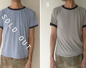 SALE Men plain gray casual t -shirt round neck short sleeve, loose t-shirt, vintage retro style, small- medium, very comfortable