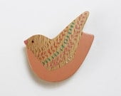 Chif Chaf Wooden Bird Brooch