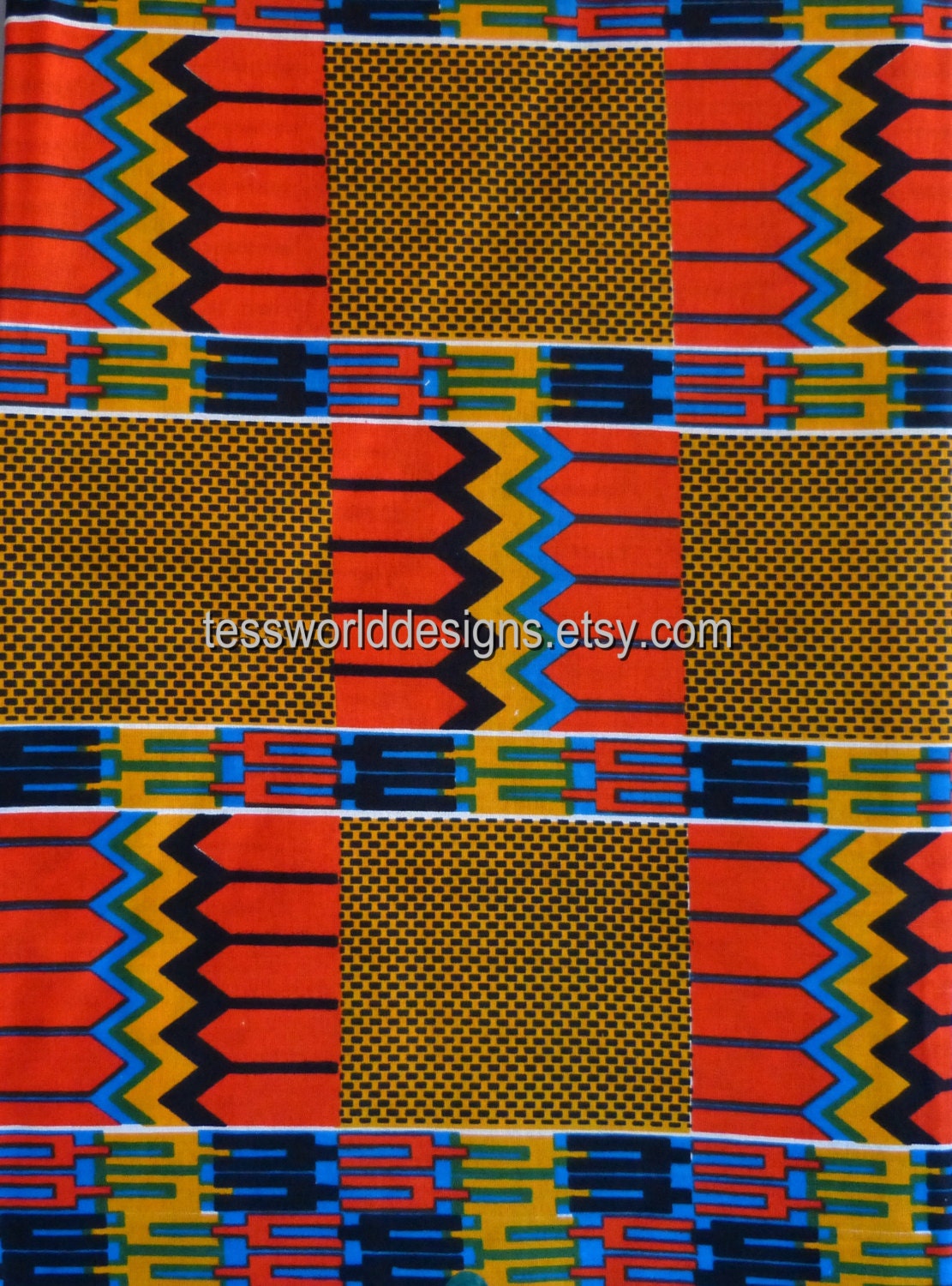 African fabric. KF024, Kente cloth, Fat Quarter.