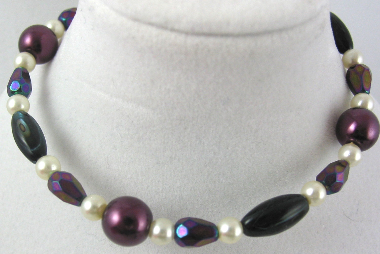 2 Purple Shimmer with purple and white Bracelets