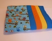 Owl baby quilt. Free shipping. Crib quilt. A gift  for new baby. Quilt for boy or girl. Modern baby quilt.
