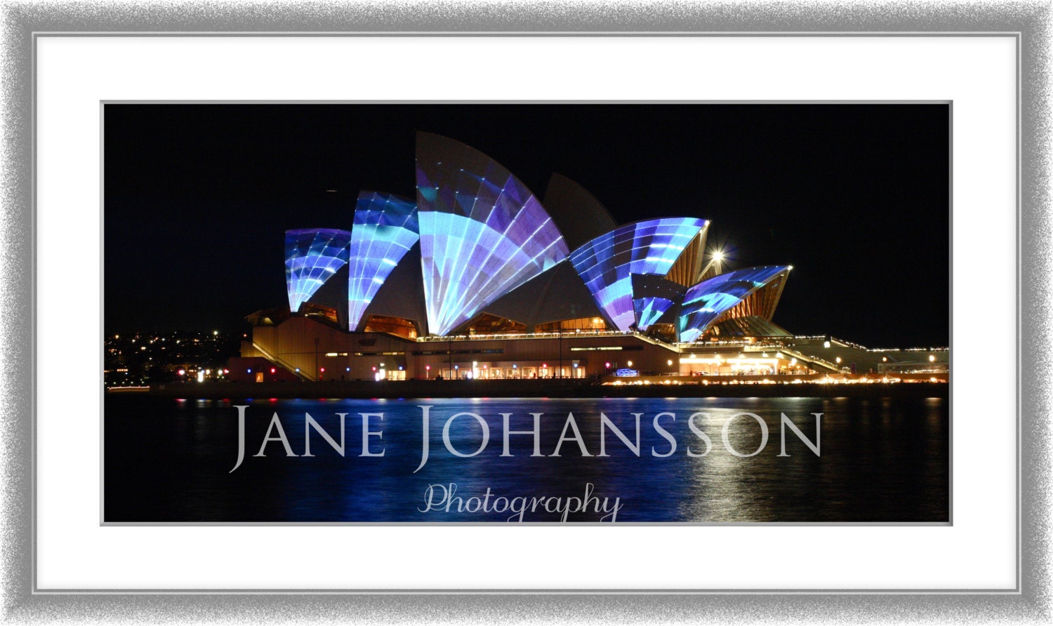 Vivid Sydney 3 - fine art photo, architectural photograph of Sydney Opera House - 5"x10" original panoramic photography print.