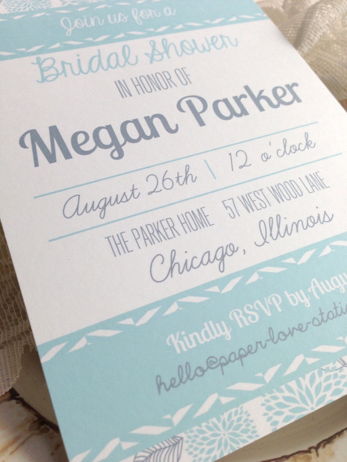 Bridal Shower Invitations Floral & Chevron
