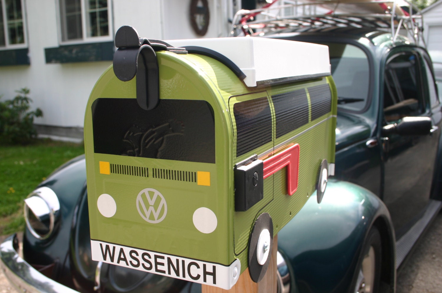 Volkswagen Camper Bus Mailbox Bay Window Single Color Mailbox by TheBusBox Custom made - Choose your color - CamperBusBox