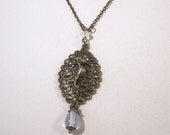 Victorian Seahorse Necklace Opalite Antique Bronze necklace