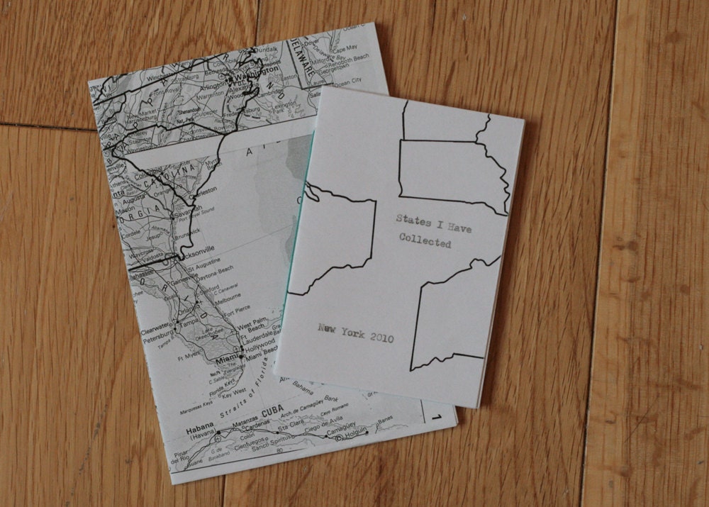 STATES I HAVE COLLECTED - original hand bound zine by Sarah Carr