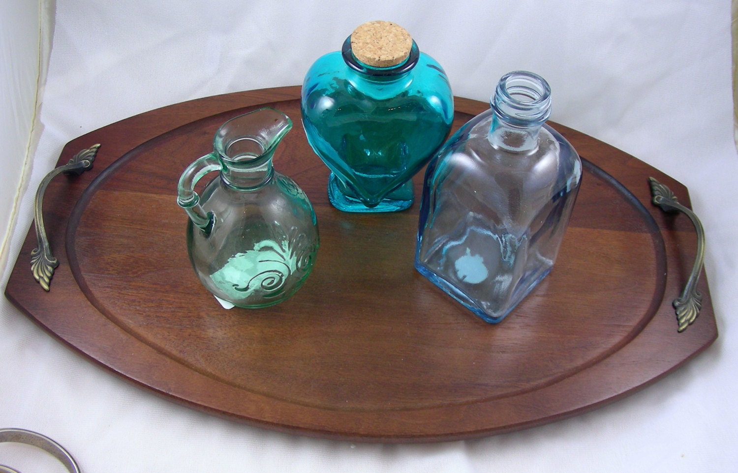 Ozark Ware Solid Walnut Tray with Brass Handles