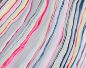 Original Art Abstract Painting "A Marble State No.1" on Canvas. Various shades of grey, pinks, pale yellow, navy and black.