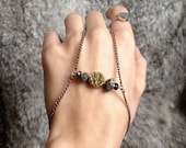 Druzy, Pyrite, Garnet, and Citrine Hand Harness