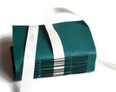 Leather Ribbon Green Teal Journal -  Handbound Blank Notebook or Diary - Great Gift Mothers Day, Easter or First Anniversary