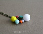 bright color pop czech glass bead cluster 26" necklace - style three