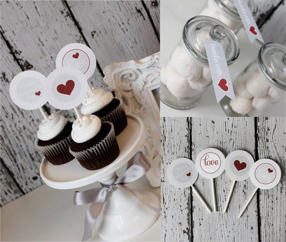 SWEET LOVE Valentine Printable Party Collection Full Set : Printable Party Designs by The Tiny Tiara Il_170x135
