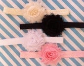 Shabby Headband set 4 pack YOU PICK, Baby headband,   newborn headband, flower headband,  baby girl headband