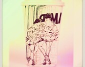 Ceramic Travel Mug White Ballerinas at Window Art