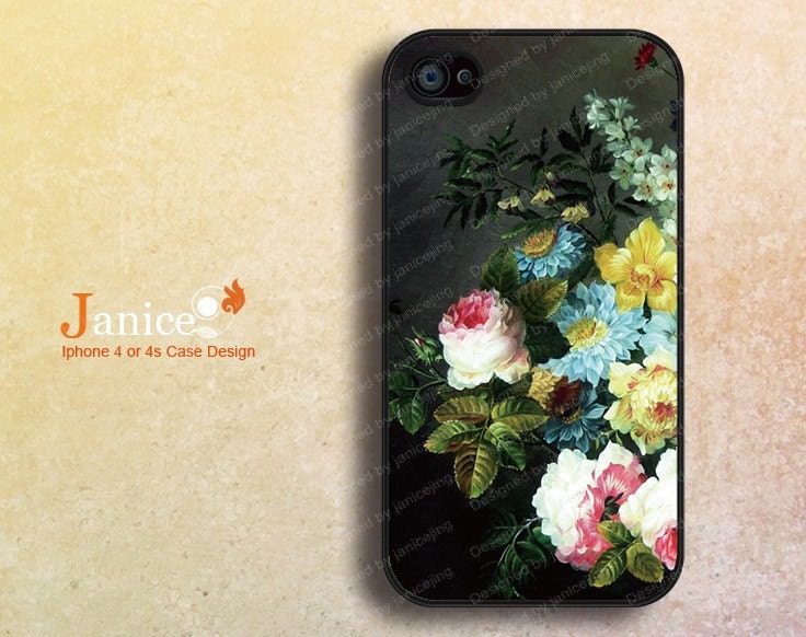 the best iphone 4 cases, iphone cases 4,iphone 4 cover , unique flower design Iphone 4 cases F108