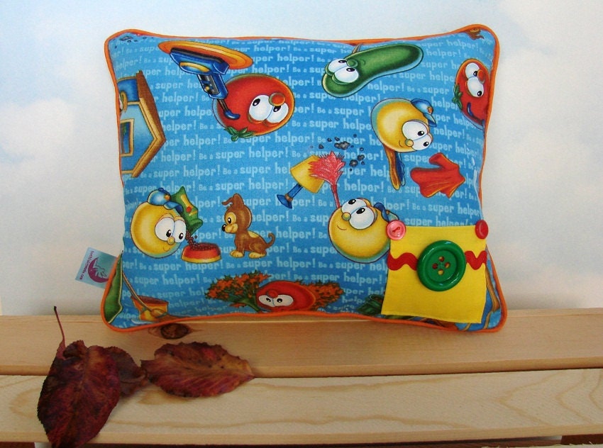 Veggie Tales Tooth Fairy Pillow, Kids Pillow, Childrens Pillow