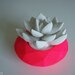 White Succulent Sculpture, Modern Faceted Geometric Container, Desktop, Tabletop Centerpiece