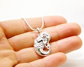 Capricorn Necklace, Sterling Silver Plated, Zodiac Jewelry, Horoscope, Everyday Bridal Wedding Jewelry, Custom Stamping, Birthstone Crystals